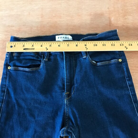 Frame Le High Skinny Jeans Women 28 Blue Mid Rise Dark Wash Stretch Preppy 16436 - Picture 10 of 14
